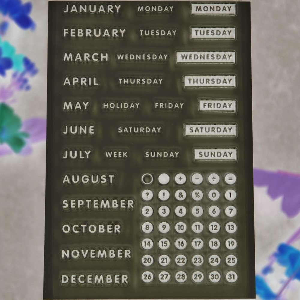Calendar Month Week Date December Monday Holiday Sunday Clear Stamps for Card Making Decoration and DIY Scrapbooking 2111511 - Crafty Corner