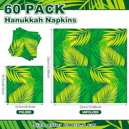 60 Pcs Tropical Palm Leaf Cocktail Napkins 6.5 x 6.5 Inches (60 Count)