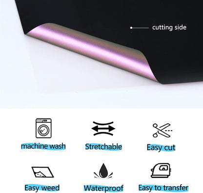 guangyintong Chameleon Heat Transfer Vinyl HTV Rolls, 12" x 8ft Purple to Brown Iron on Vinyl for T-Shirts, Changing Color HTV Vinyl for All Cutter Machines Easy to Cut & Weed for HTV DIY Design