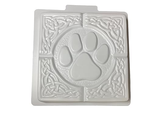 Paw Print Stepping Stone Mold, Concrete Stepping Stone Mold, Garden Decor Mold, 15.5" Square ***NOT A Finished Stone***