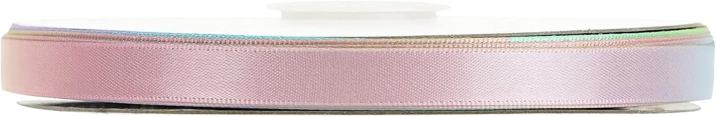 MEEDEE Pastel Rainbow Satin Ribbon - 3/8 inch Craft Gift Wrapping Wedding Pride Party Birthday Party Decoration Hair Bow - 50 Yards - Crafty Corner