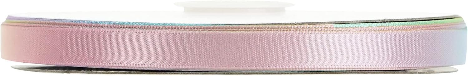 MEEDEE Pastel Rainbow Satin Ribbon - 3/8 inch Craft Gift Wrapping Wedding Pride Party Birthday Party Decoration Hair Bow - 50 Yards - Crafty Corner
