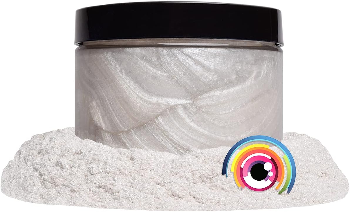 Eye Candy Pigments Premium White Mica Powder - Soma White (25gr) - for Epoxy, Resin, Soap, Paint, Woodworking, Acrylic Pouring, Bath Bombs, Fishing Lures - DIY Arts and Crafts Additive