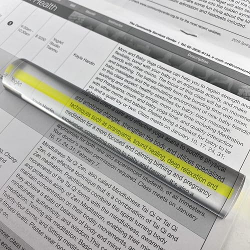 MAGDEPO 2X Bar Magnifying Ruler 6" with Guiding Line & Mini Line Magnifier with Clip for Reading Small Prints