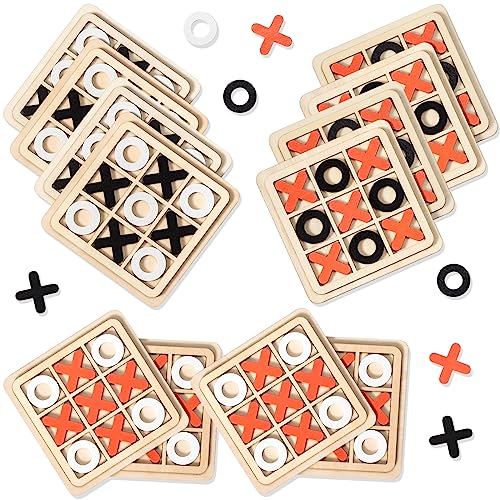 12 Pcs Mini Wooden Tic Tac Toe Board Game (12 Count)