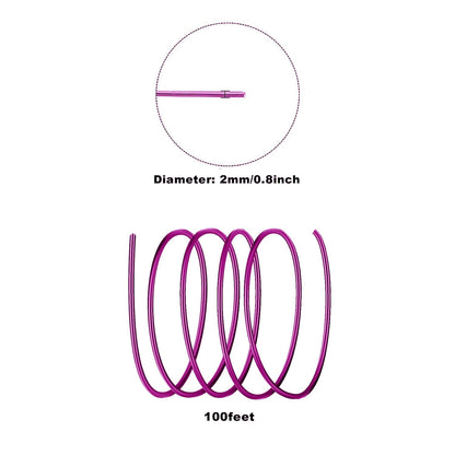 2MM Aluminum Wire - 100 Feet, 12 Gauge, Bendable Anodized Metal for Sculpting, Jewelry Making, Armature Making, Wire Weaving & Wrapping, Crafting