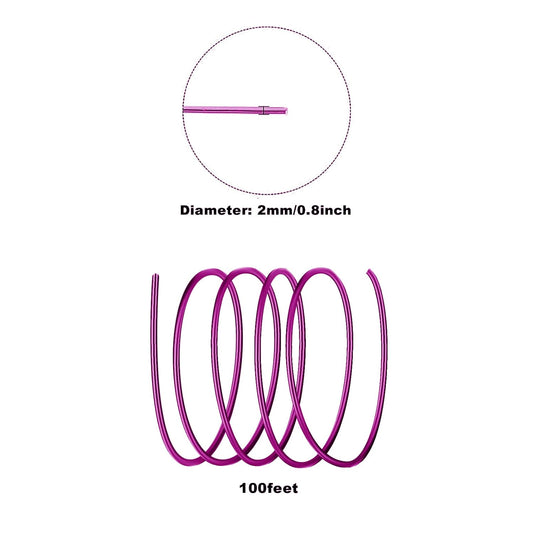 2MM Aluminum Wire - 100 Feet, 12 Gauge, Bendable Anodized Metal for Sculpting, Jewelry Making, Armature Making, Wire Weaving & Wrapping, Crafting
