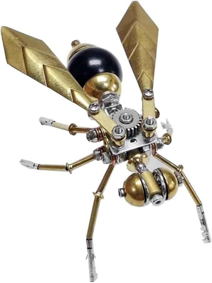 3D Metal Insect Hornet Model Kit, Steampunk Bug Mechanical 3D Puzzle Assembly,DIY Pprojects Metal Building Hobby Kits,Making Kit Arts and Crafts Cool for Birthday(Hornet)
