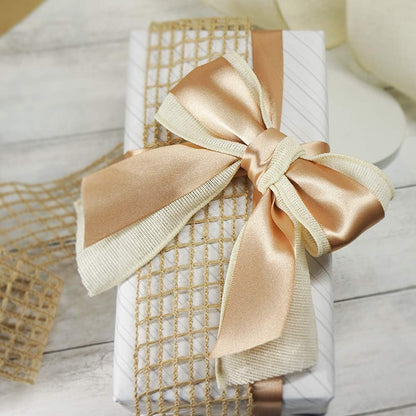 CT CRAFT LLC Ivory Canvas Wired Ribbon 2.5 Inch x 10 Yards for Christmas Home Decor Tree Topper Bow Gift Wrapping DIY Crafts Wreath Garland Easter Holiday - Crafty Corner