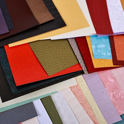50 Sheets A5 Textured Scrapbook Paper for Crafts, Multi-Color Collage Textured Paper Pearlescent Crafting for Card making, Scrapbooking, Origami, Scrap Book