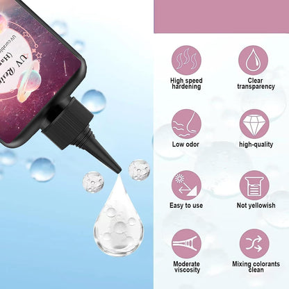 YV-cozx UV Resin Jewelry Making Kit,Crystal Clear Resin with 26 Letter Molds and Casting Tools,DIY Jewelry Making Kit for Necklace,Keychain,Earring (Pink Letter)