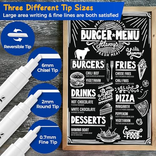 White Liquid Chalk Markers for Blackboard (8 Count)