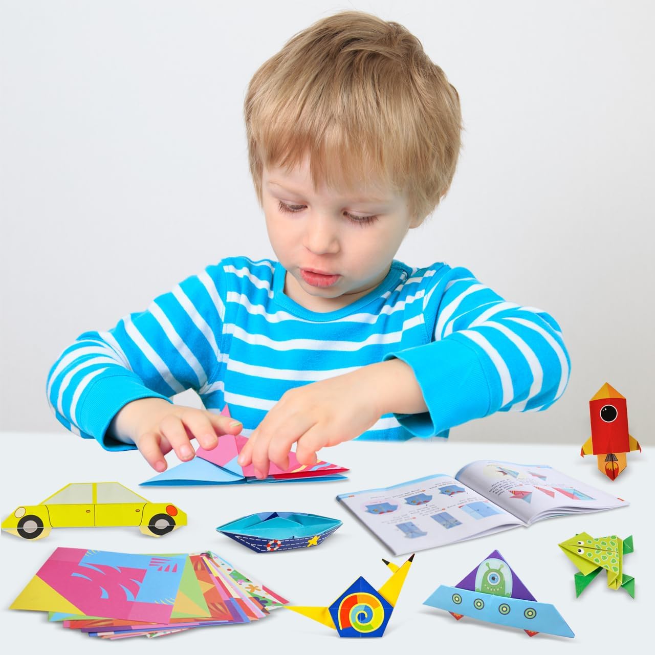 Pigipigi Kids Craft Origami Paper Kit for Kids Ages 5-8 8-12, with Guiding Book, 208 Sheets DIY Art and Crafts Supplies, Colorful Folding Papers Set Projects Gifts Activity for Boy Girl Toys(Cartoon) - Crafty Corner