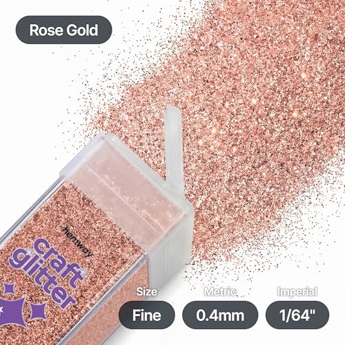Craft Glitter Shaker Rose Gold 130g Fine (4.6 Ounce)
