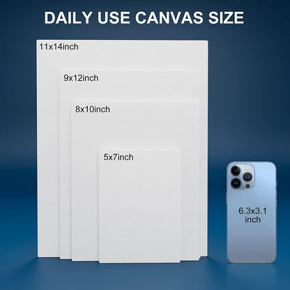 Canvas Panels 4x4 Inch 12-Pack, 10 oz Primed 100% Cotton White Blank Small Canvases for Painting, Square Flat Canvas Board for Oil Acrylics Watercolor & Tempera Paints