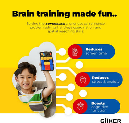 GiiKER Super Slide Puzzle Games, Original 500+ Challenges Brain Teaser Puzzle, Toys for Kids Teens, Travel Games Birthday Gifts Stocking Stuffers for Boys Girls, Activities for Road Trips