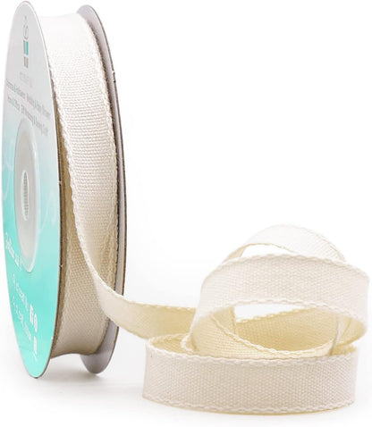 CT CRAFT LLC Ivory Cotton Ribbon 3/8" x 10 Yards for Home Décor Gift Present Wrapping DIY Crafts Birthday Wedding Bouquet Christmas - Crafty Corner