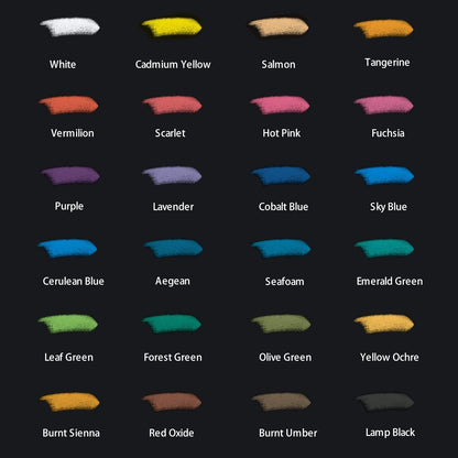 Mont Marte Soft Pastels in Tin Box Signature 24pc, 24 Assorted Colors, Vibrant Pastel Sticks, Great Blending, Comes in Storage Case, Ideal for Art, Craft, Coloring and Sketching