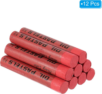 PATIKIL Red Oil Pastels, 12Pcs Soft Oil Crayons Creamy Pastels Stick Art Supplies for Art Painting Drawing Blending Graffiti for Artists Beginners