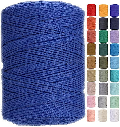 Macrame Cord 4mm x 328yards Natural Macrame Cotton Rope Colored Macrame Rope Soft Cotton Cord Macrame Supplies Craft Rope Macrame Yarn for Plant Hanger Wall Hanger Dreamcatcher