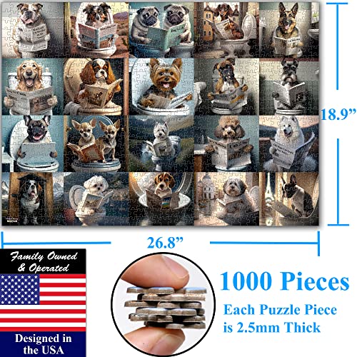 Pooping Dogs & Puppies 1000 Pieces Jigsaw Puzzle. Pooping Puppies