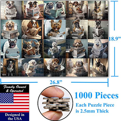 Pooping Dogs & Puppies 1000 Pieces Jigsaw Puzzle. Pooping Puppies