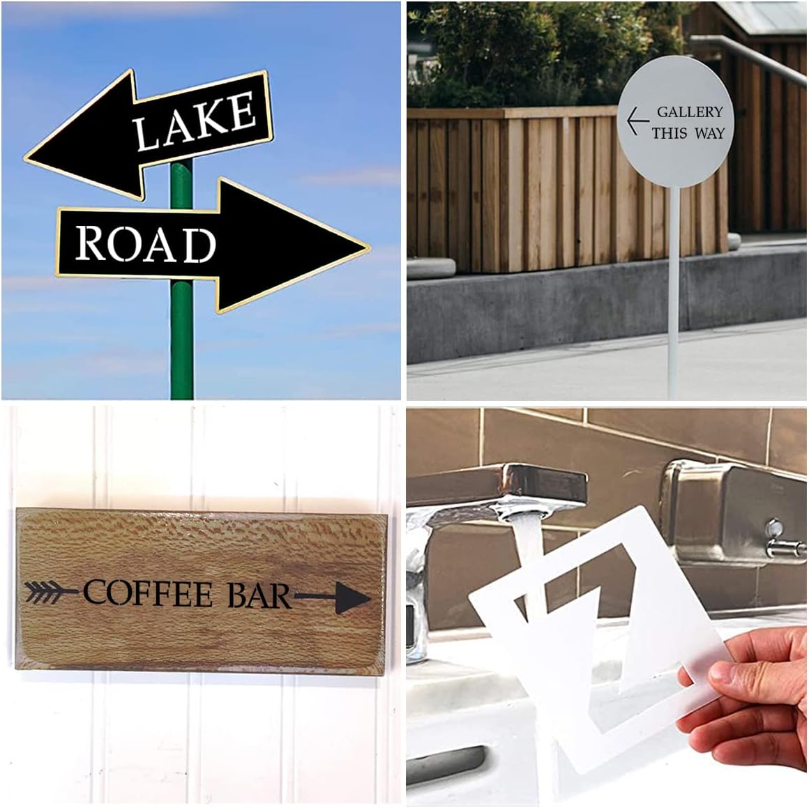6 Inch Alphabet Letter Stencils for Painting - 70 Pack Letter and Number Stencil Templates with Signs for Painting on Wood, Reusable Letters and Numbers Stencils for Chalkboard Wood Signs & Wall Art