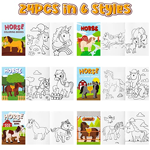 24pcs Horse Party Coloring Books (24 Count)