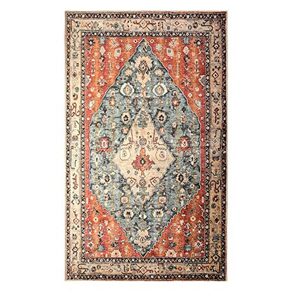 Felice Boho Tribal 3x5 Washable Entry Throw Rugs for Bedroom (15 Sq Ft)