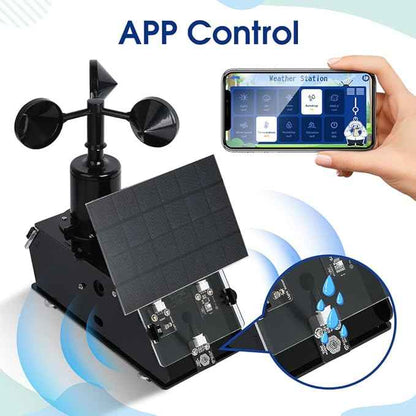 ACEBOTT STEM Science Coding Kits for Adults, ESP32 Weather Station and Weather Instrument Kit with APP, Outdoor Sensor, Weather Forecast, Temperature,Humidity,Wind Rain Gauge for Arduino IoT Starter