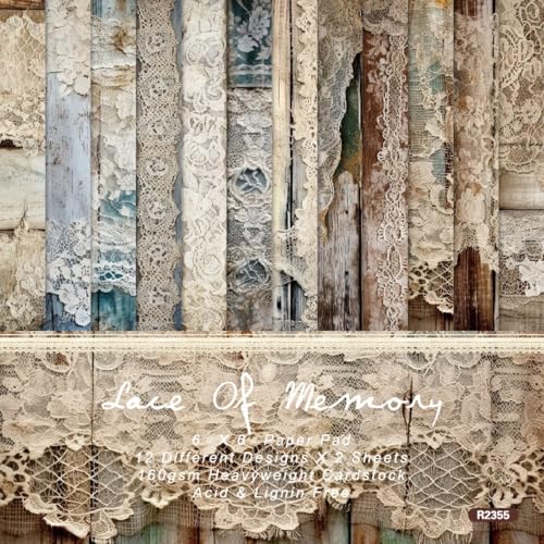 Vintage Lace & Wood Scrapbook Paper Pad 6x6