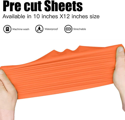 JANDJPACKAGING Neon Orange Heat Transfer Vinyl HTV for T-Shirts 12"x10" 10 Pack Iron on Vinyls (Neon Orange)
