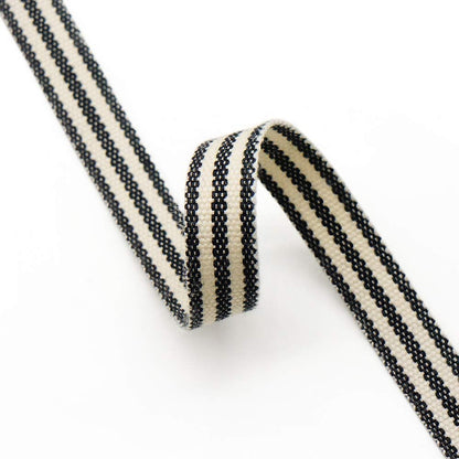 CT CRAFT LLC Ivory Cotton Black Stripes Ribbon 3/8" x 10 Yards for Home Décor Gift Present Wrapping DIY Crafts Birthday Wedding Bouquet Christmas - Crafty Corner