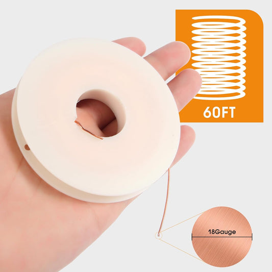 18 Gauge 60 FT 99.9% Pure Soft Copper Wire for Electroculture Gardening, Jewelry Making, Beading, Science Projects (1 PCS) - Crafty Corner