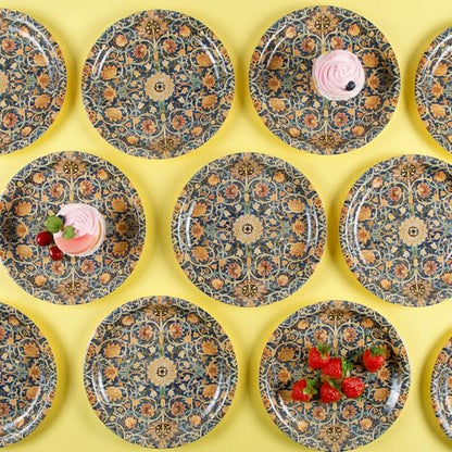 40Pcs William Morris Paper Plates Vintage Floral Decorations (40 Count)