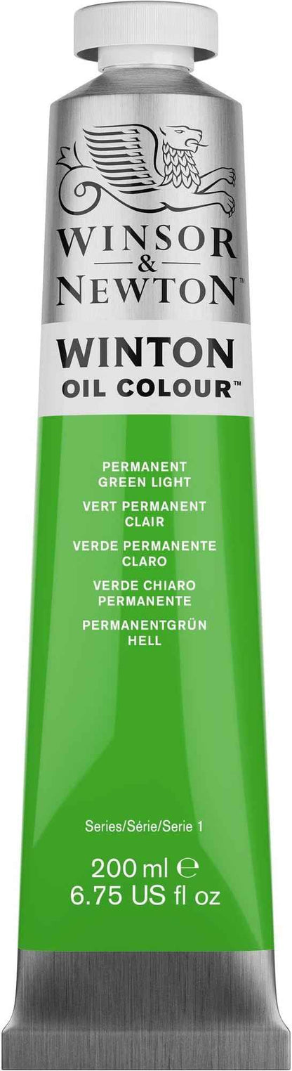 Winsor & Newton Winton Oil Color, 200ml (6.75-oz) Tube, Permanent Green Light