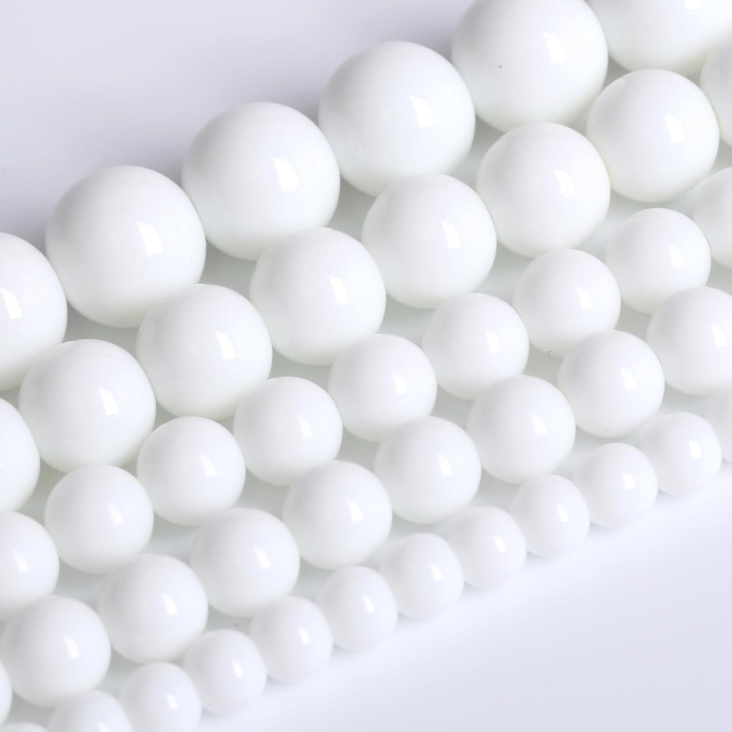 12MM Natural Stone White Porcelain Agate Beads Round Loose Stone Beads for Jewelry and Bracelets Making 32pcs 1 Strands 15"