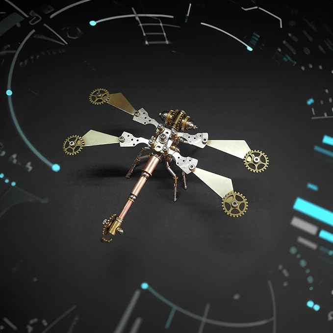 Mechanical DIY Kits Puzzle Dragonfly Model Handmade Personalized Gifts Adult Craft Kits,Metal Building Hobby Kits DIY Projects Arts and Crafts, Cool Ideas for Birthday(Gear Dragonfly)