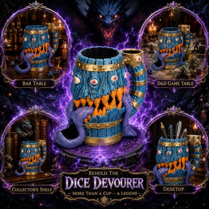 Dice Tower Mug DND Dice Rolling Tower with 7 PCS Dice Set