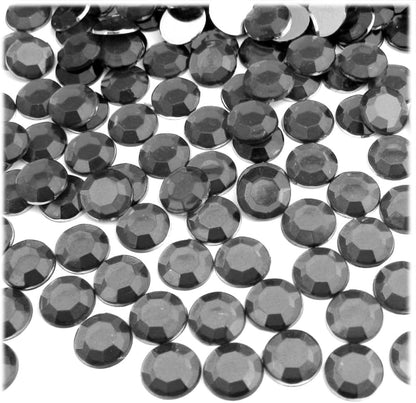 The Crafts Outlet 144pc Flatback Acrylic Rhinestones Round 10mm - Charcoal Gray - Crafty Corner