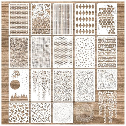 Cubist Mixed Media Layering Stencils for Painting on Wood (20 Count)