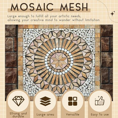 1 Set 36" X 76" Mosaic Mesh Non Sticky for Back Mounted Tile Fiberglass Mosaic Mesh Backing Boast for Tile Installation Supplies Tools
