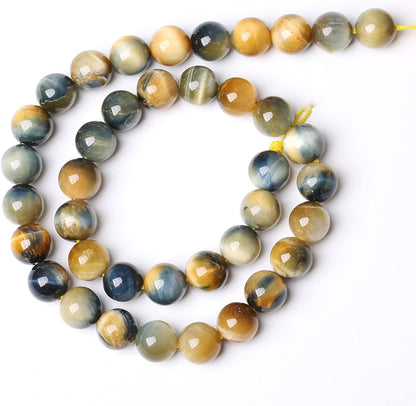 120Pcs 6mm AAAAA Tiger Eye Beads for Jewelry Making - Natural Stone Semi Precious Round Smooth Gemstones - Loose Spacer Beads - 32" 2 Strands