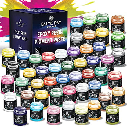 50 Color Pigment Paste for Epoxy Resin Set (10 Ounce)
