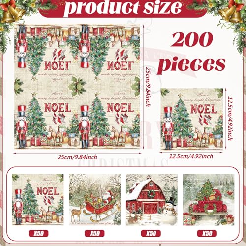 200 Pcs Christmas Napkins (200 Count)