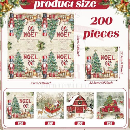 200 Pcs Christmas Napkins (200 Count)