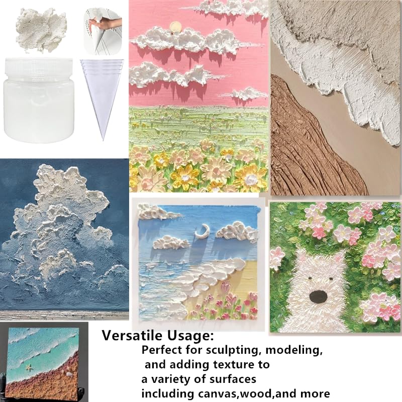 Acrylic Modeling Paste 3D Art Texture Paste 9.88oz (9.8767 Ounce)