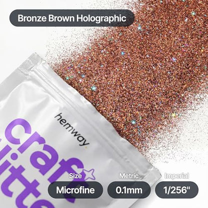 Craft Glitter Bronze Brown Holographic 100g Microfine Glitter (3.5 Ounce)