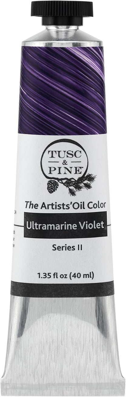 Tusc & Pine Artist Oil Paint - Ultramarine Violet, 40 ml, Non-Yellowing, Rich & Creamy Consistency, Maximum Pigment Load, Small Batch Milled Oil Paints Made in the USA for Professional Artists