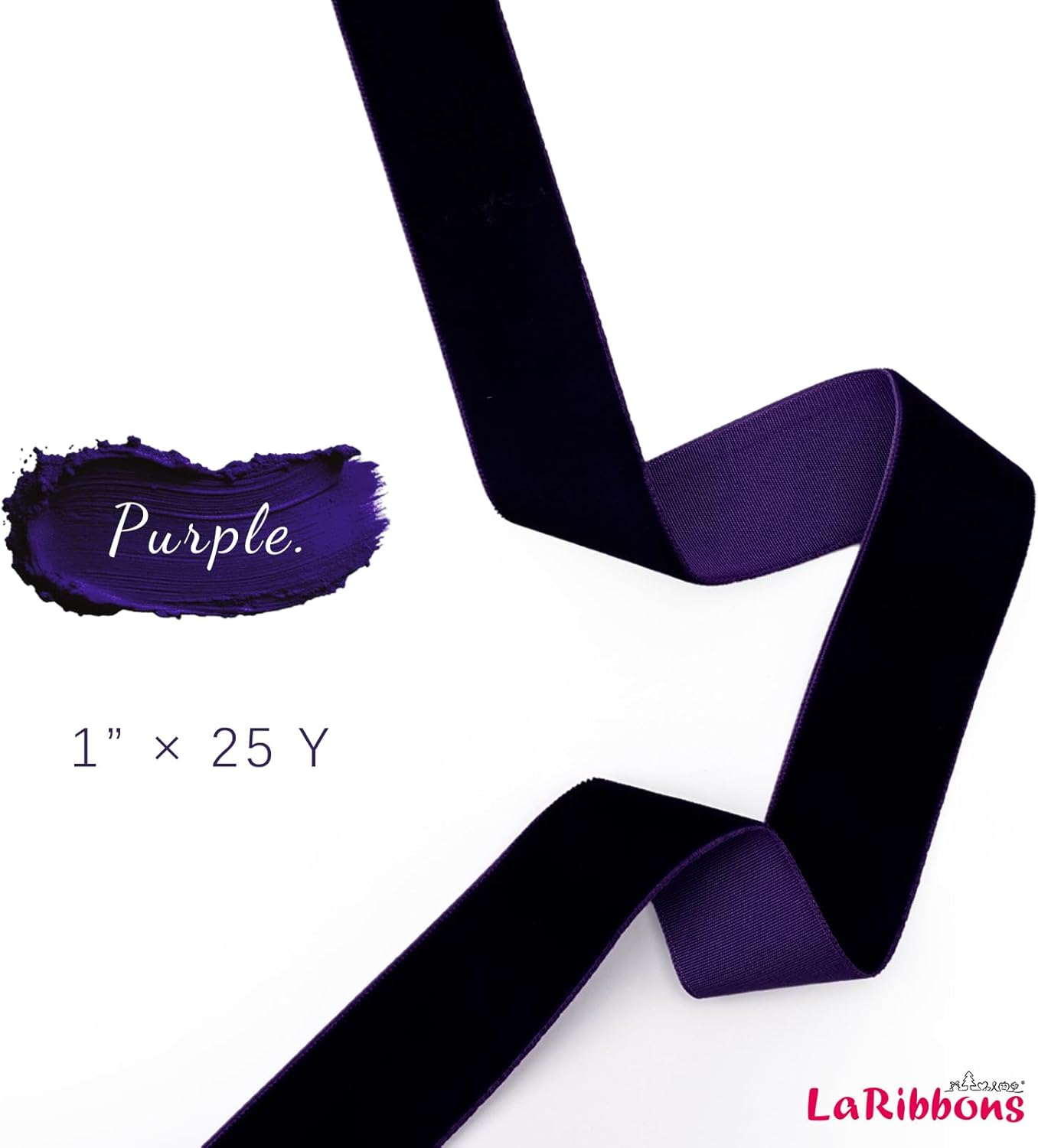 LaRibbons Thin Velvet Ribbon 1 Inch x 25 Yards, Purple Velvet Ribbon for Christmas Tree, Gift Wrapping, Wreath Bow, Outdoor Decoration - Crafty Corner